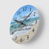 Footprints in the Sand Inspirational Christian Round Clock | Zazzle
