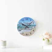 Footprints in the Sand Inspirational Christian Round Clock (Home)