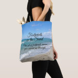 Footprints in the Sand Inspirational Christian Tote Bag