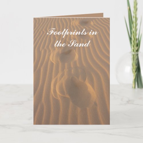Footprints in the Sand Inspirational Poem Card