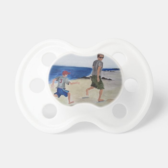 Footprints in the sand baby pacifiers