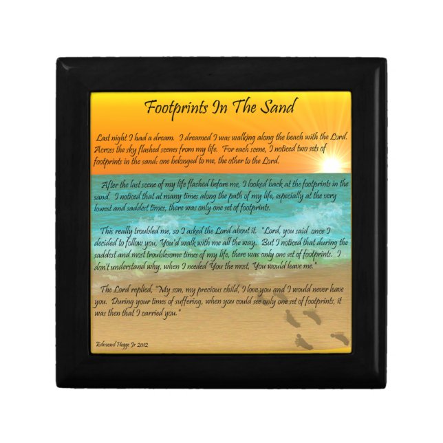 Footprints in the Sand Keepsake Box (Front)