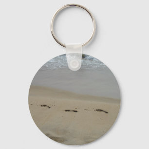 Footprints in the sand Keychain