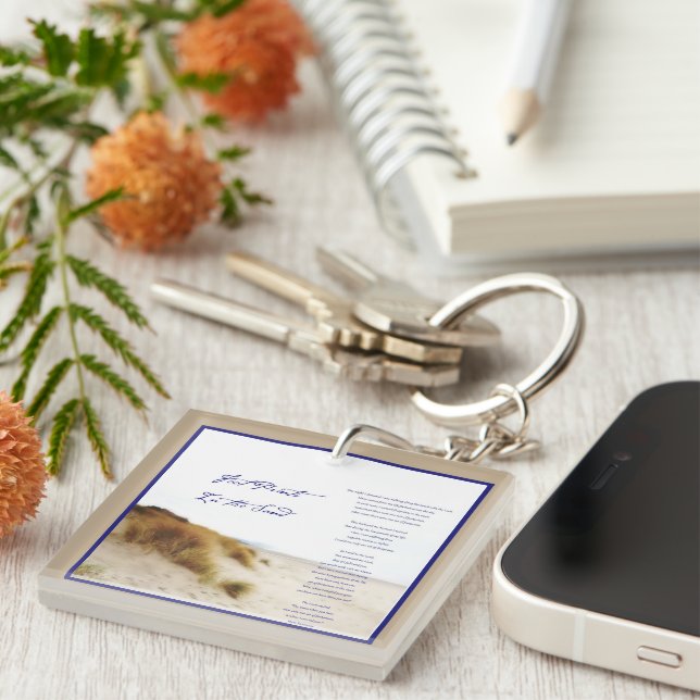 footprints in the sand keychain (Front Right)
