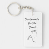 Footprints in the Sand Keychain, Wristlet Keychain, Birthday Gift