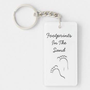 Footprints In The Sand Keychain by SuperStephsFunStuff at Zazzle