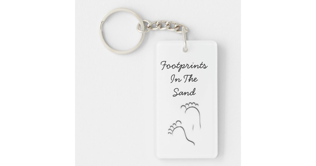 Footprints in the sand keychain Zazzle