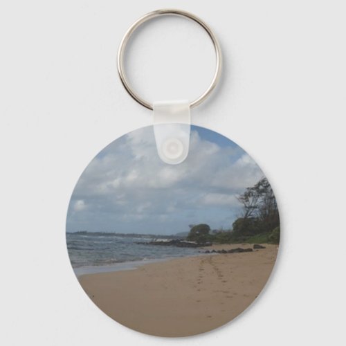 Footprints in the Sand Keychain