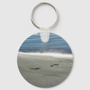 Footprints In The Sand Keychain