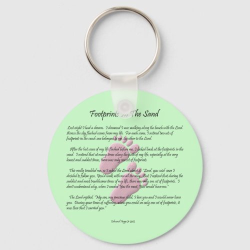 Footprints In The Sand Keychain