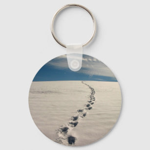 Footprints in the Sand Keychain, Wristlet Keychain, Birthday Gift