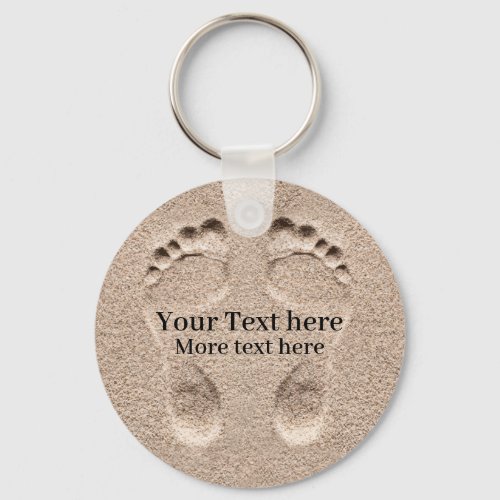 Footprints In The Sand Keychain