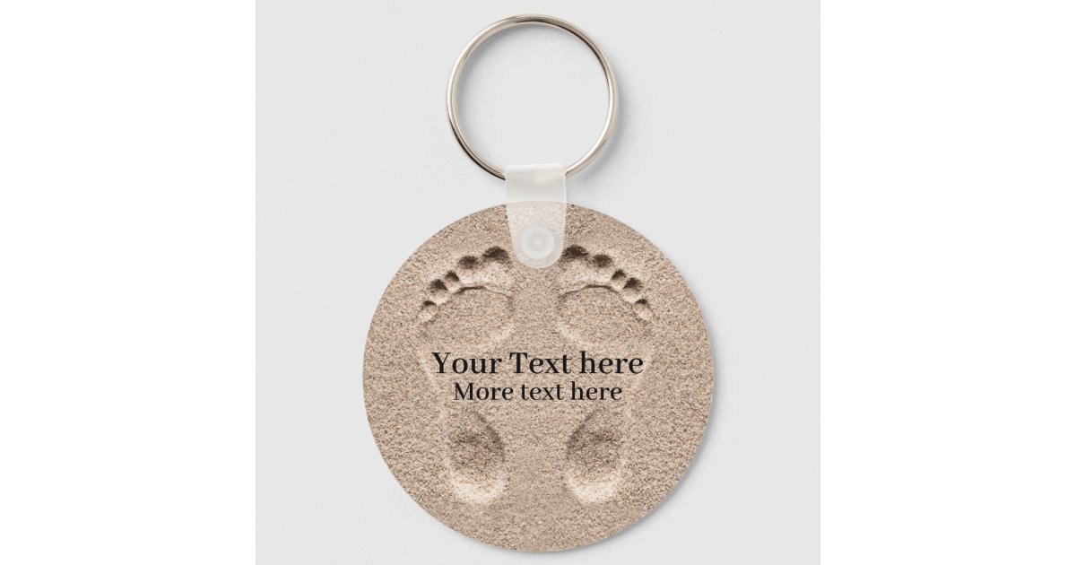 Footprints In The Sand Keychain Zazzle