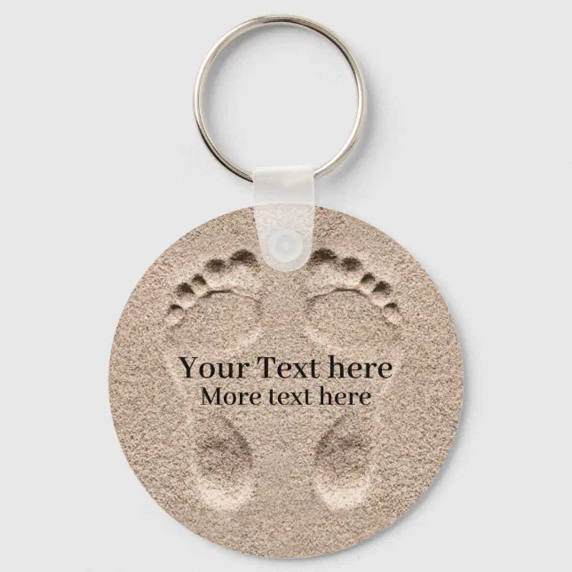 Footprints In The Sand Keychain Zazzle