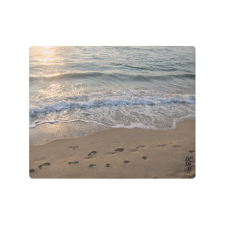 Footprints in the Sand Metal Print