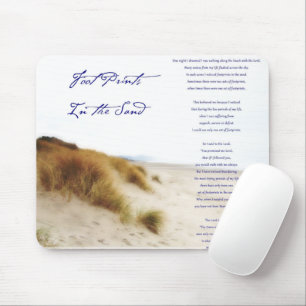 footprints in the sand mouse pad