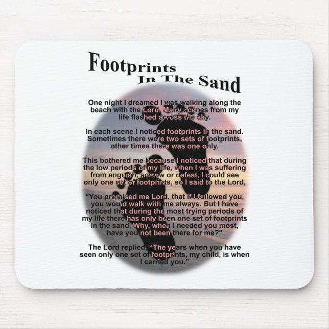 Footprints in the Sand... Mouse Pad (Front)