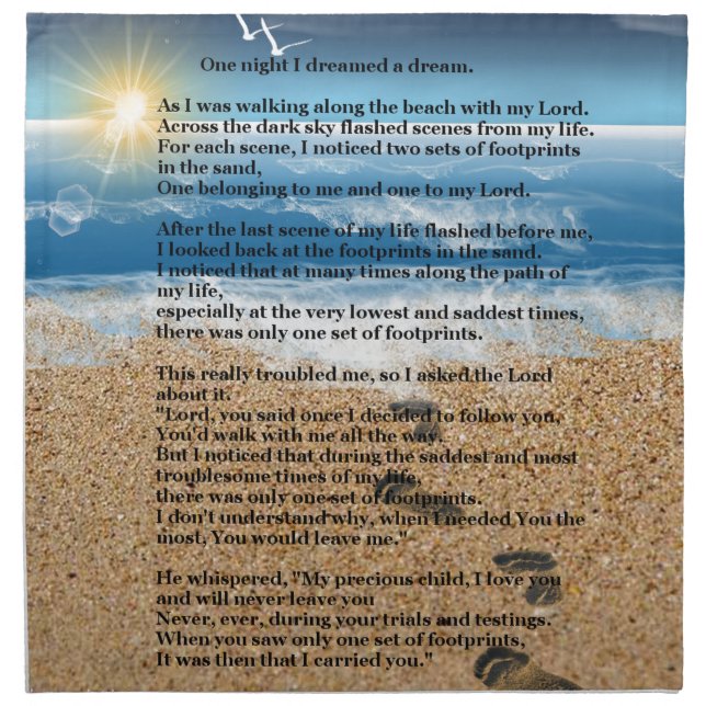 Footprints in the Sand Napkin (Front)