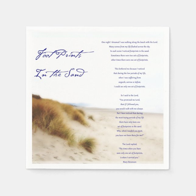 footprints in the sand napkins (Front)