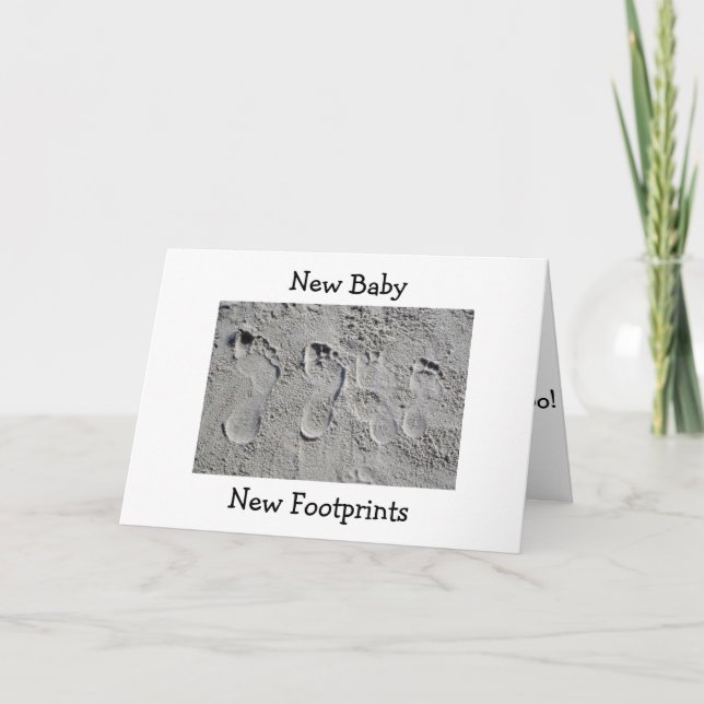 FOOTPRINTS IN THE SAND/NEW BABY CONGRATULATIONS CARD (Front)