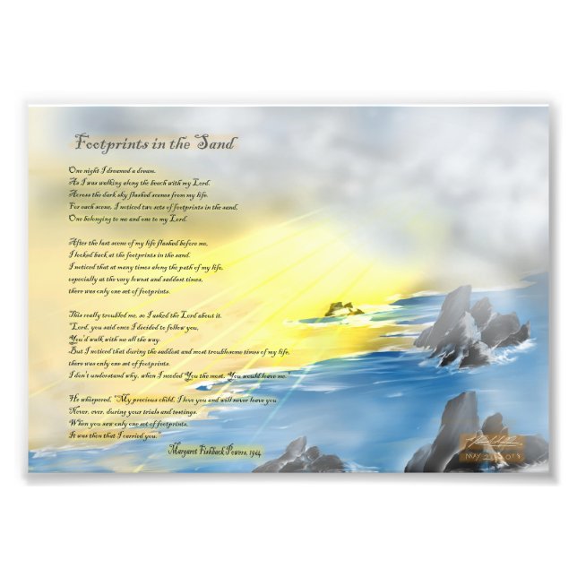 Footprints in the sand... photo print (Front)