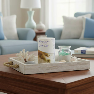 footprints in the sand pillar candle