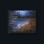 Footprints in the Sand Poem Canvas Print<br><div class="desc">Beautiful scene with the uplifting poem "Footprints in the Sand".</div>