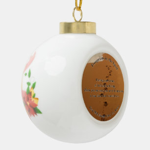 Footprints in the Sand Poem Gift  Ceramic Ball Christmas Ornament