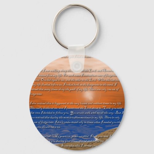 Footprints in the Sand Poem Keychain