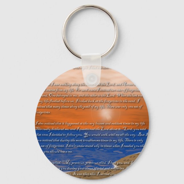 Footprints in the Sand Poem Keychain (Front)