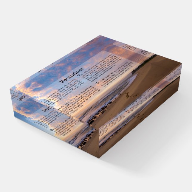 Footprints in the Sand Poem Paperweight (Angled)