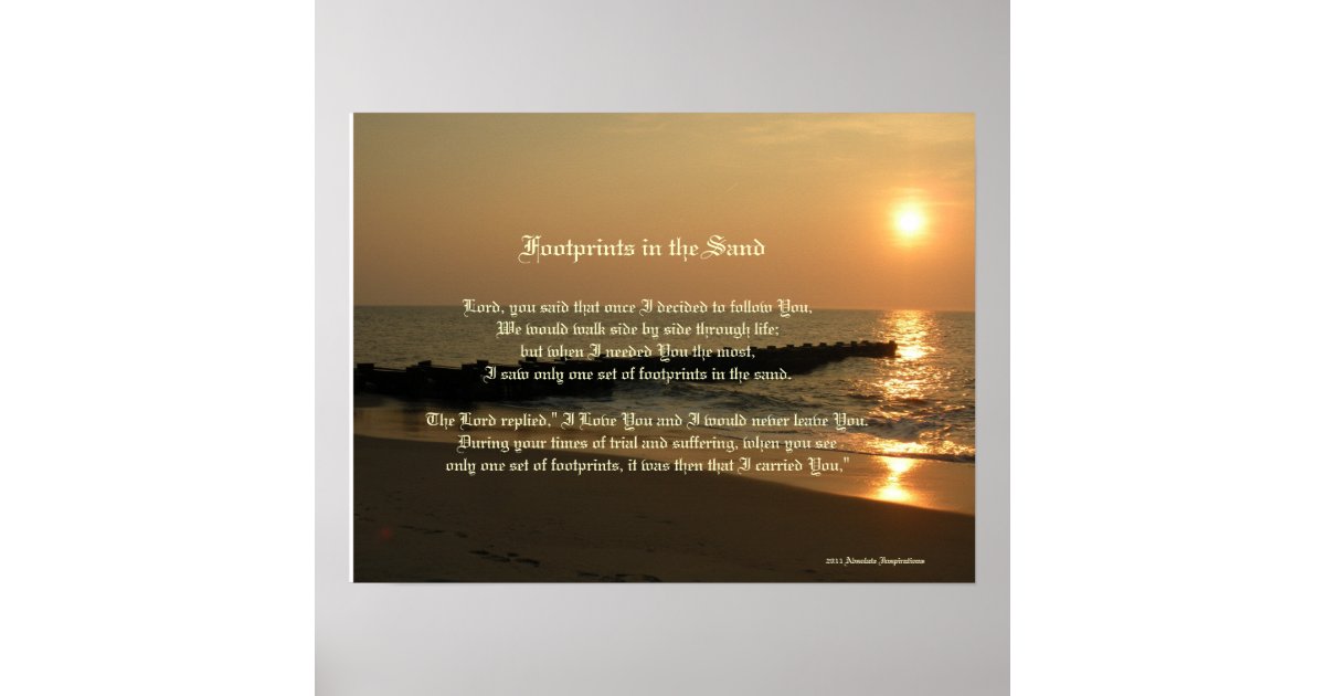 footprints in the sand prayer words