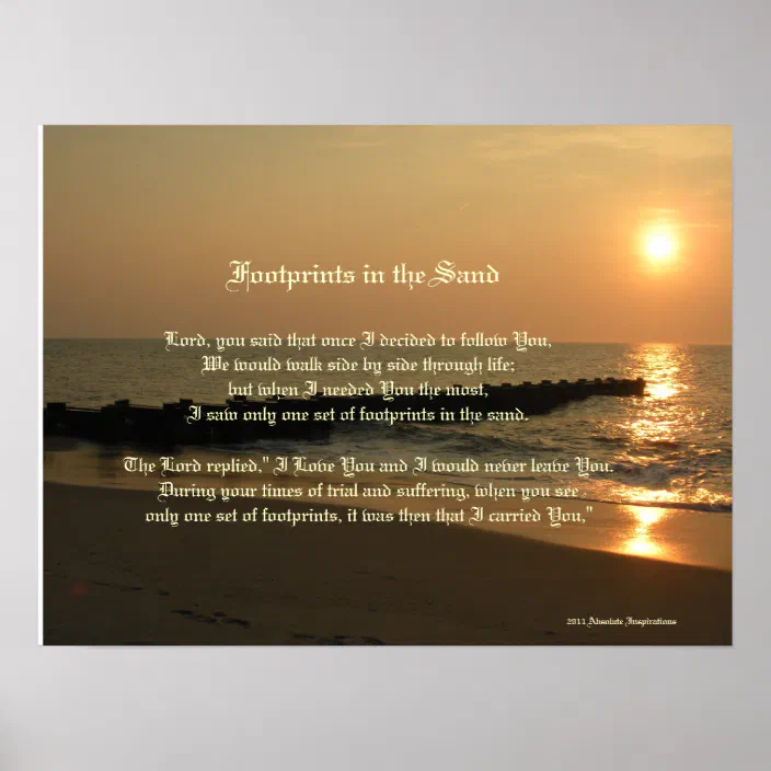 Image Footprints In The Sand Poem