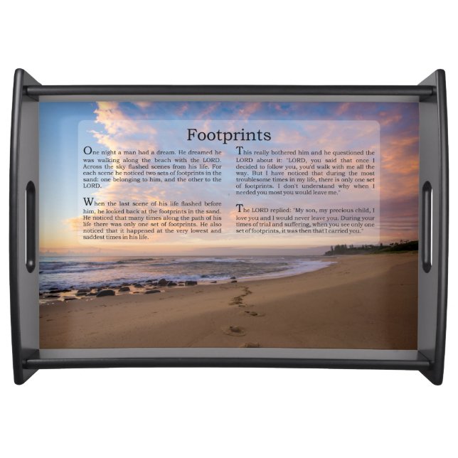 Footprints in the Sand Poem Serving Tray (Front)