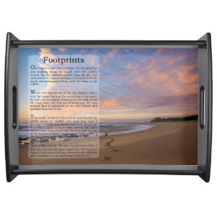 Footprints in the Sand Poem Serving Tray