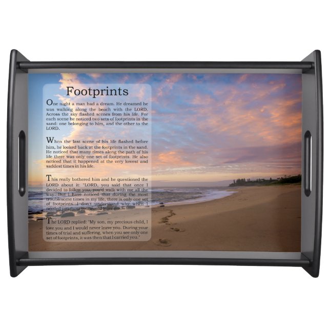 Footprints in the Sand Poem Serving Tray (Front)