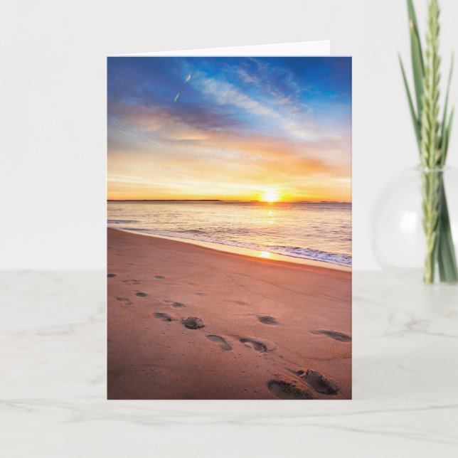 Footprints in the Sand Poem Thank You Card (Front)