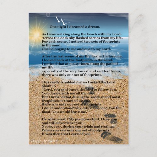 Footprints in the Sand Postcard