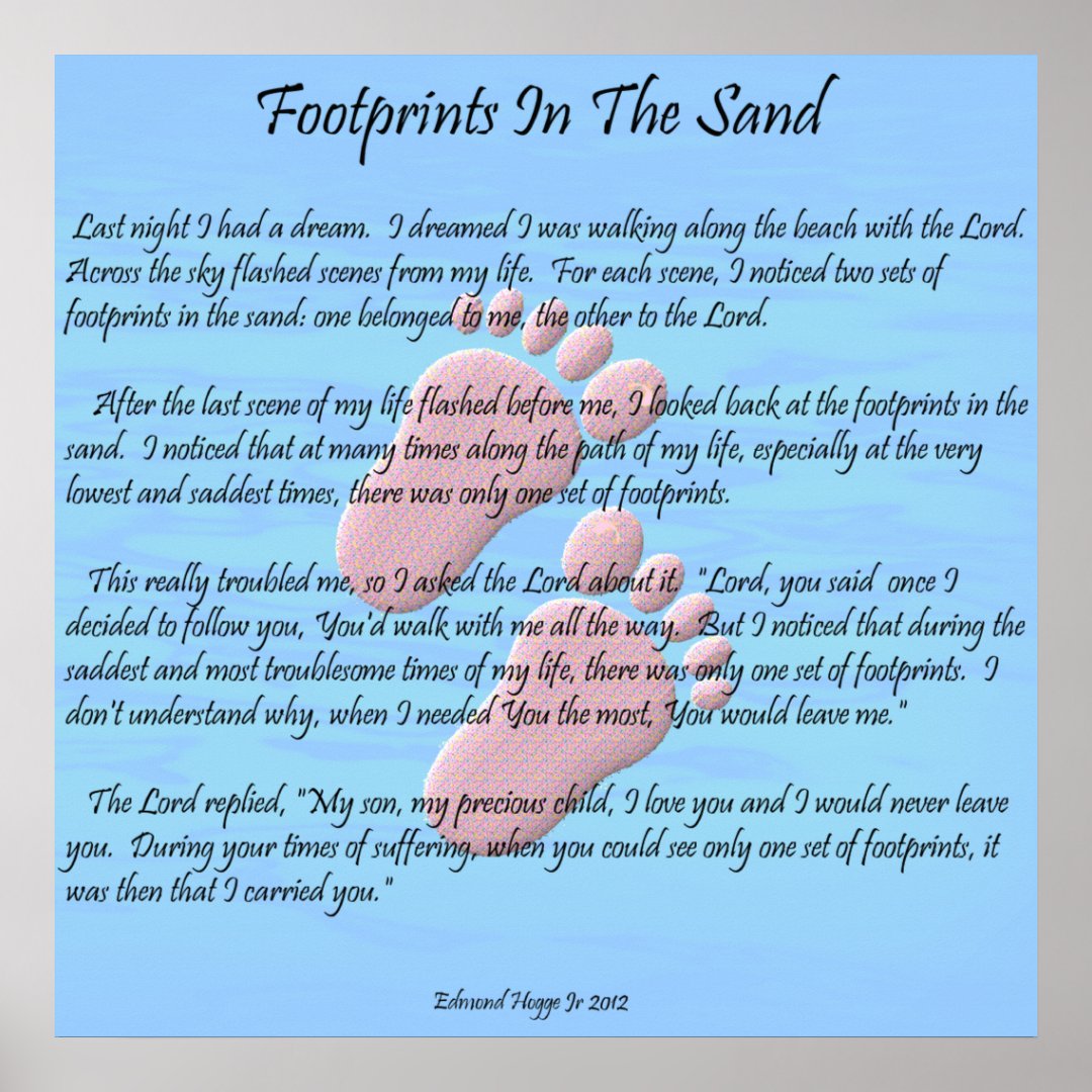 Footprints In The Sand Poster | Zazzle