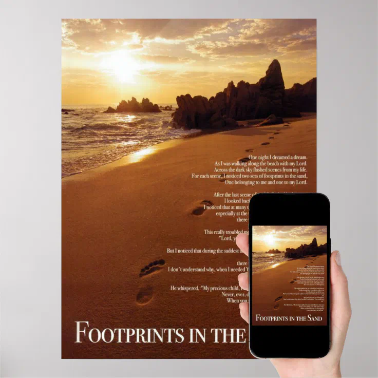 FootPrints In the Sand Poster Zazzle