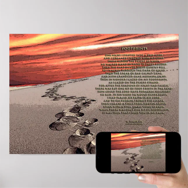 Footprints In The Sand Poster Zazzle