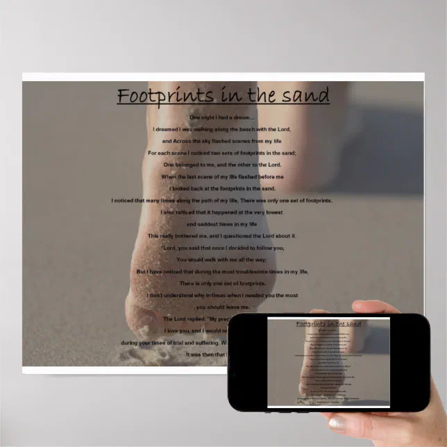 footprints in the sand poster Zazzle