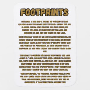 Footprints In The Sand Prayer Baby Blanket