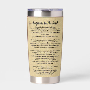 Footprints In The Sand Prayer Gift Insulated Tumbler