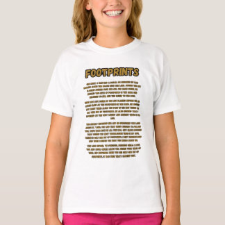 Footprints In The Sand Prayer Girl's T-Shirt