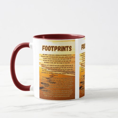 Footprints In The Sand Prayer Pic Two_Tone Mug