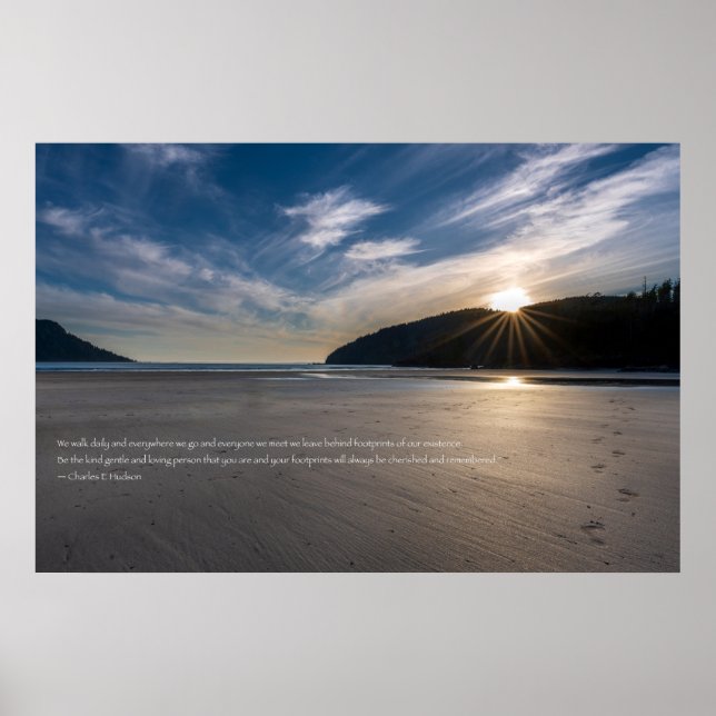 Footprints In The Sand Quote Poster (Front)