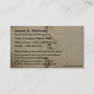 Footprints in the sand Real Estate Business Card