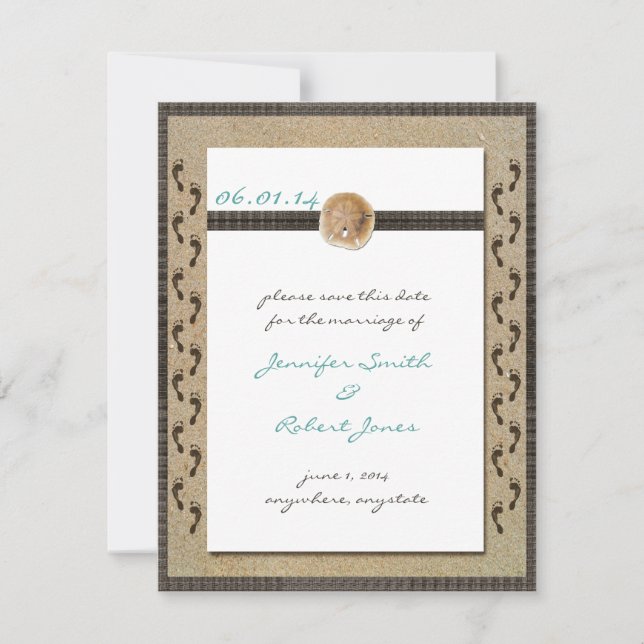 Footprints in the Sand Save the Date (Front)