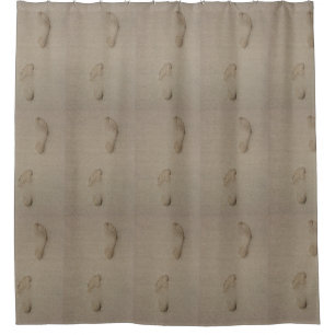Footprints in the sand shower curtain